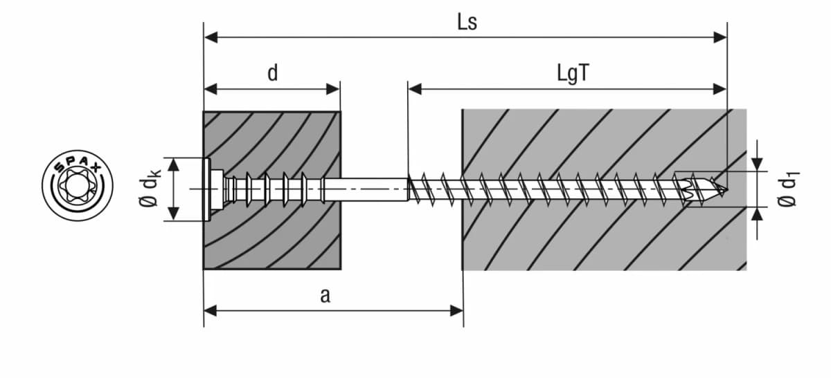 SPAX Stelschroeven Platkop - Deeldraad - T30 - 6.0x145 Mm (100st) thumbnail 2
