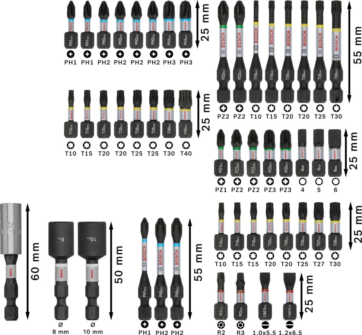 Bosch 2608521U89 50-delige PRO Impact Schroefbitset thumbnail 4