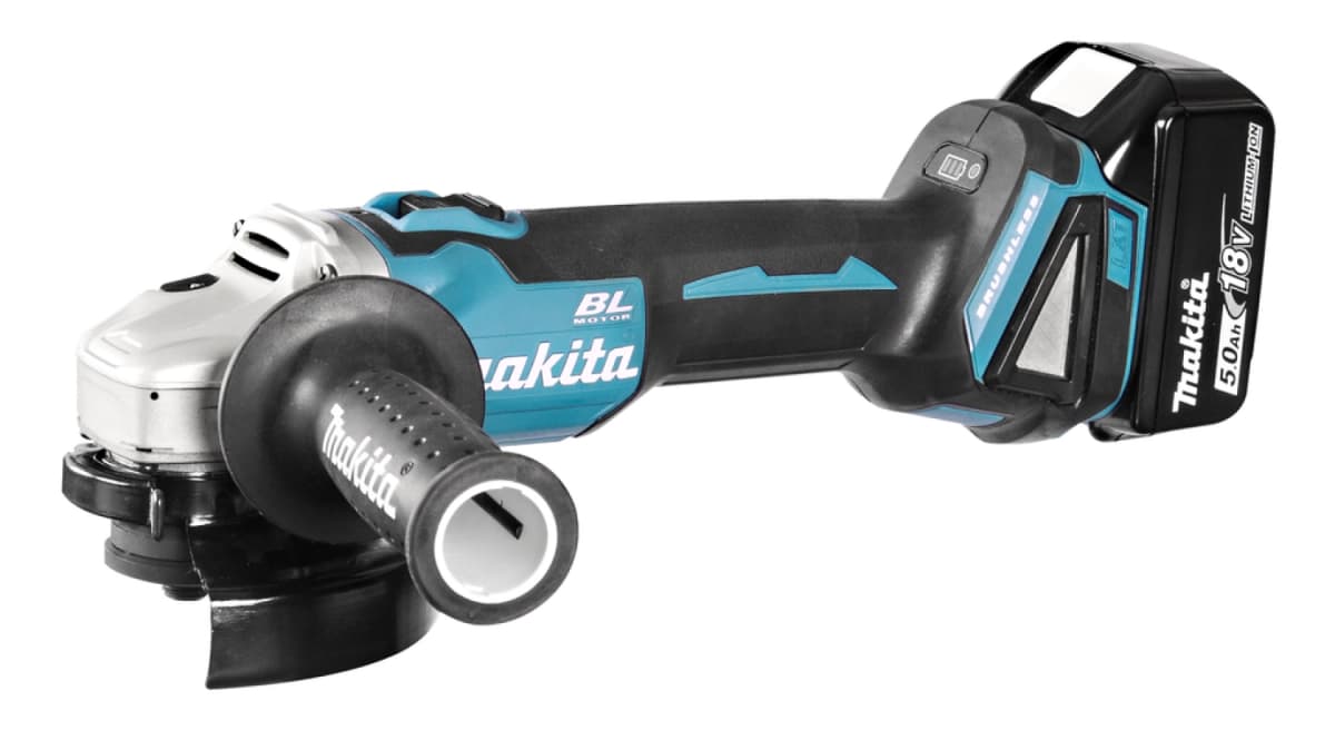Makita DGA506RTJ 18V Li-Ion Accu Haakse Slijper Set (2x 5.0Ah Accu) In Mbox - 125mm - Koolborstelloos - Softstart thumbnail 2
