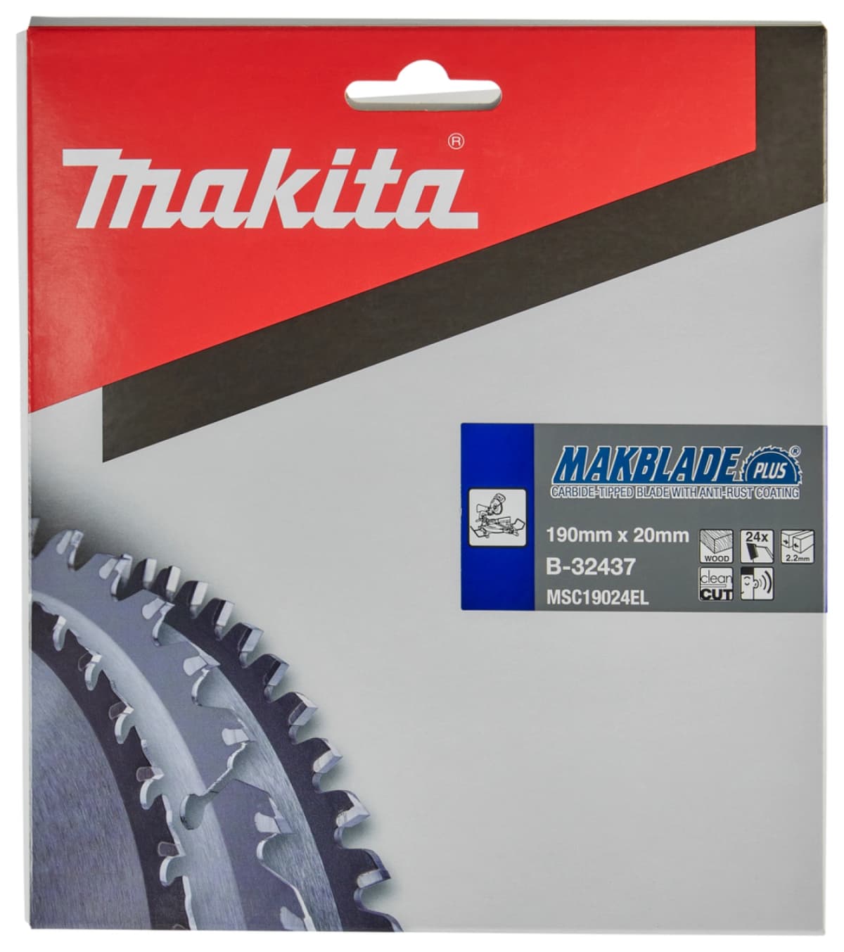 Makita B-32437 Afkortzaagblad - 190x20x2,2mm 24T - Hout thumbnail 4