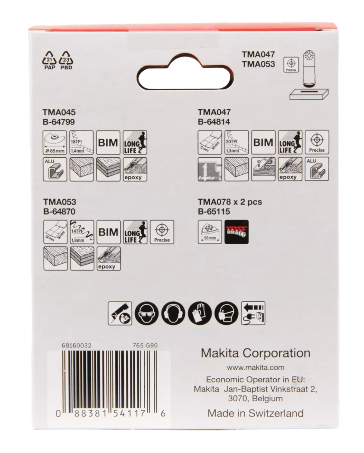 Makita B-67511 5-delige Zaagset Multitool thumbnail 3