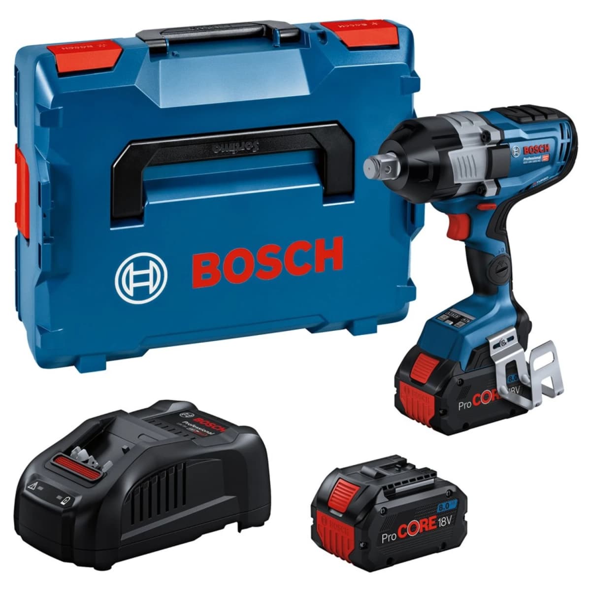 Bosch GDS 18V-1600 HC 18V Accu Slagmoersleutel Set (2x 8.0Ah) In L-Boxx - 1600 Nm