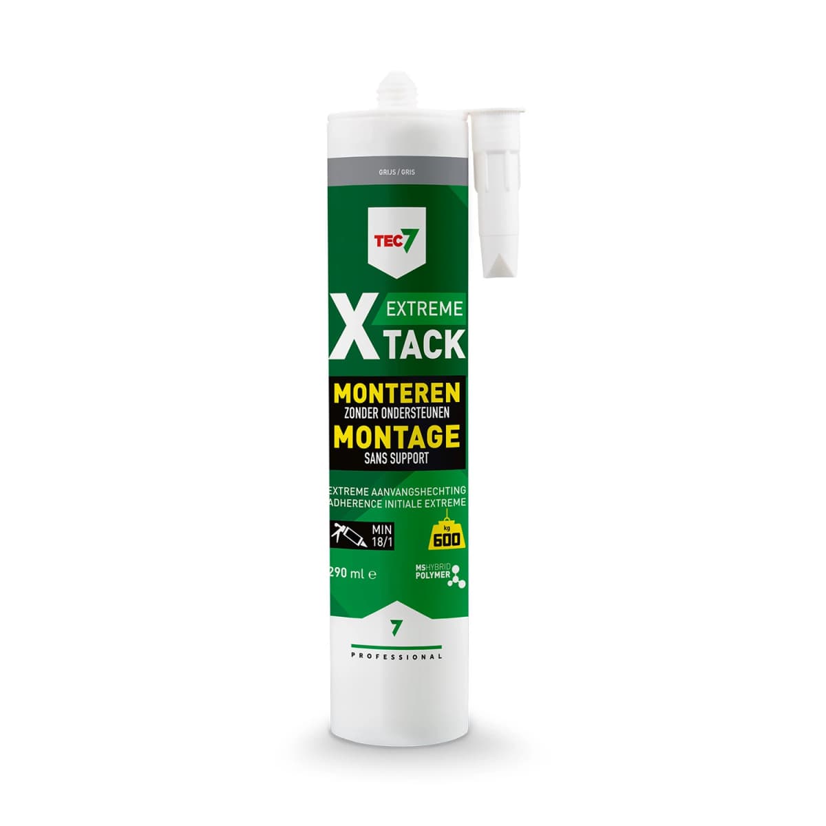 TEC7 X-Tack Montagekit - Grijs - Koker - 290ml