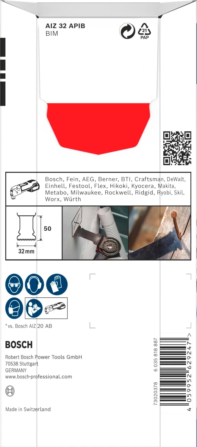Bosch 2608669067 PRO / AIZ 32 APIB BIM Invalzaagblad - 50 X 32mm - Hout En Metaal (5 St.) thumbnail 3