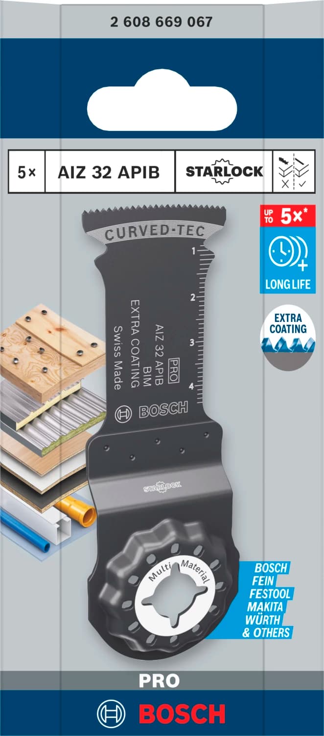 Bosch 2608669067 PRO / AIZ 32 APIB BIM Invalzaagblad - 50 X 32mm - Hout En Metaal (5 St.) thumbnail 2