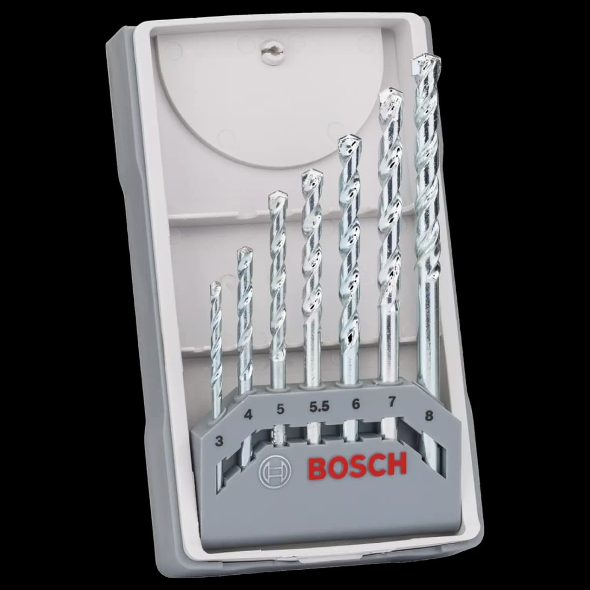 Bosch 2607017035 7 Delige Steen-spiraalboor Set In Cassette - 3 / 4 / 5 / 5,5 / 6 / 7 / 8mm