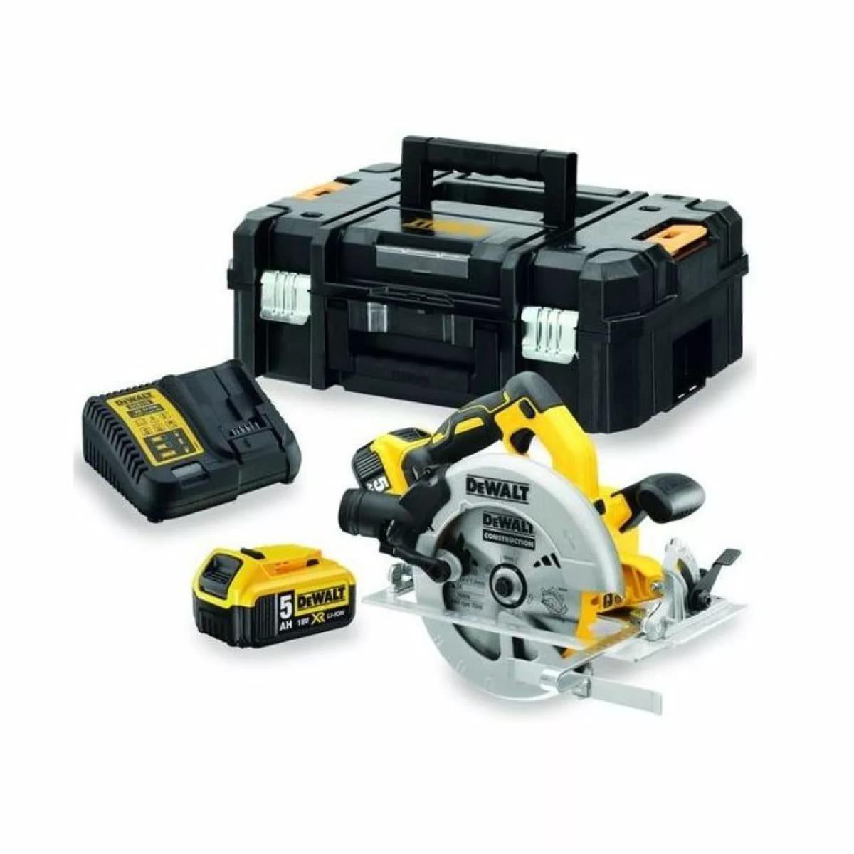 DeWALT DCS572P2-QW 18V Li-ion XR Accu Cirkelzaag Set (2x 5.0Ah) In TSTAK - 184mm