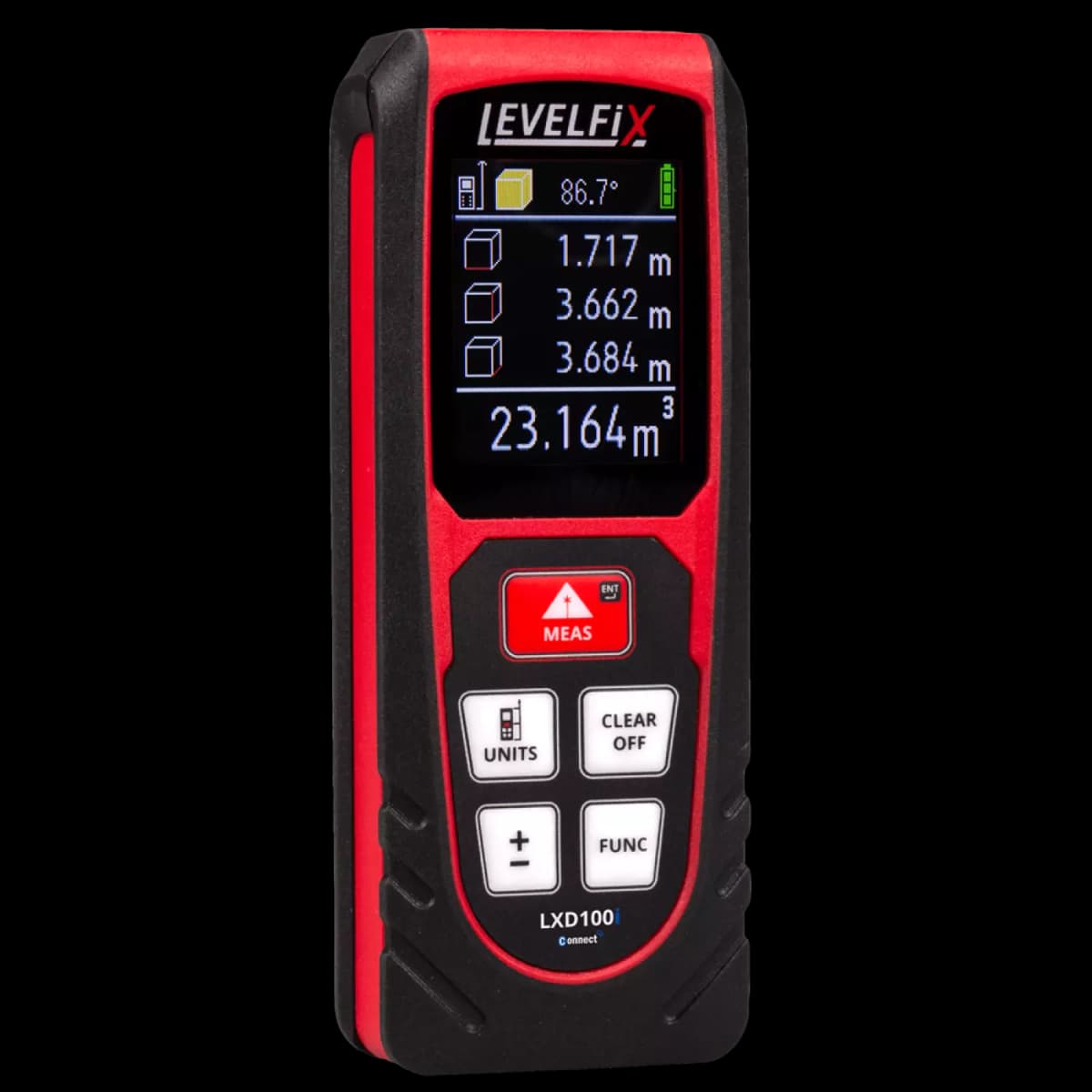 Levelfix LXD100i Afstandsmeter In Tas - Bluetooth - 100m - IP54