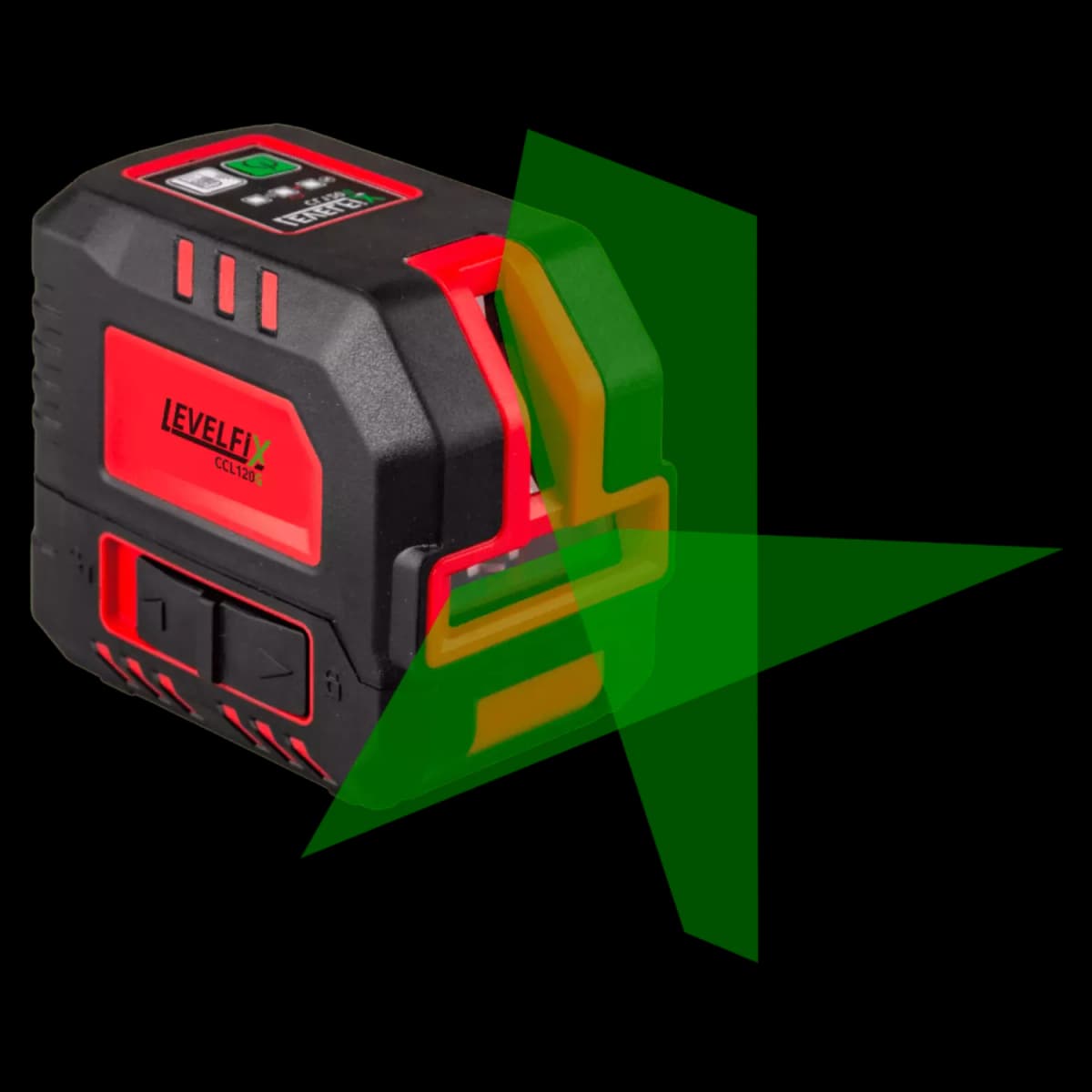 Levelfix CL120G Kruislijnlaser Set Incl. Statief In Tas - Groen - 40m - 2 Lijnen - IP54 thumbnail 2