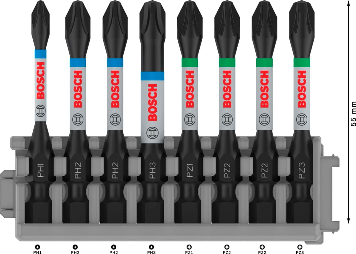 Bosch 2608522328 8-delige Control Impact Bits - PH1/2/3 / PZ2/3 thumbnail 4