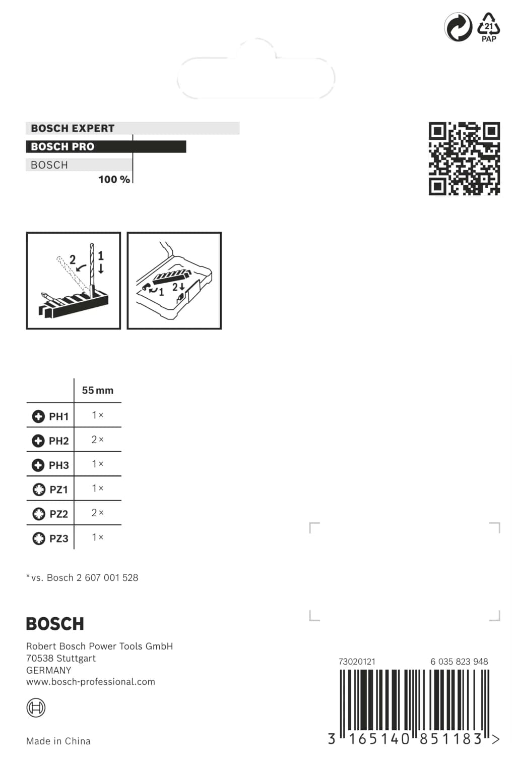 Bosch 2608522328 8-delige Control Impact Bits - PH1/2/3 / PZ2/3 thumbnail 3