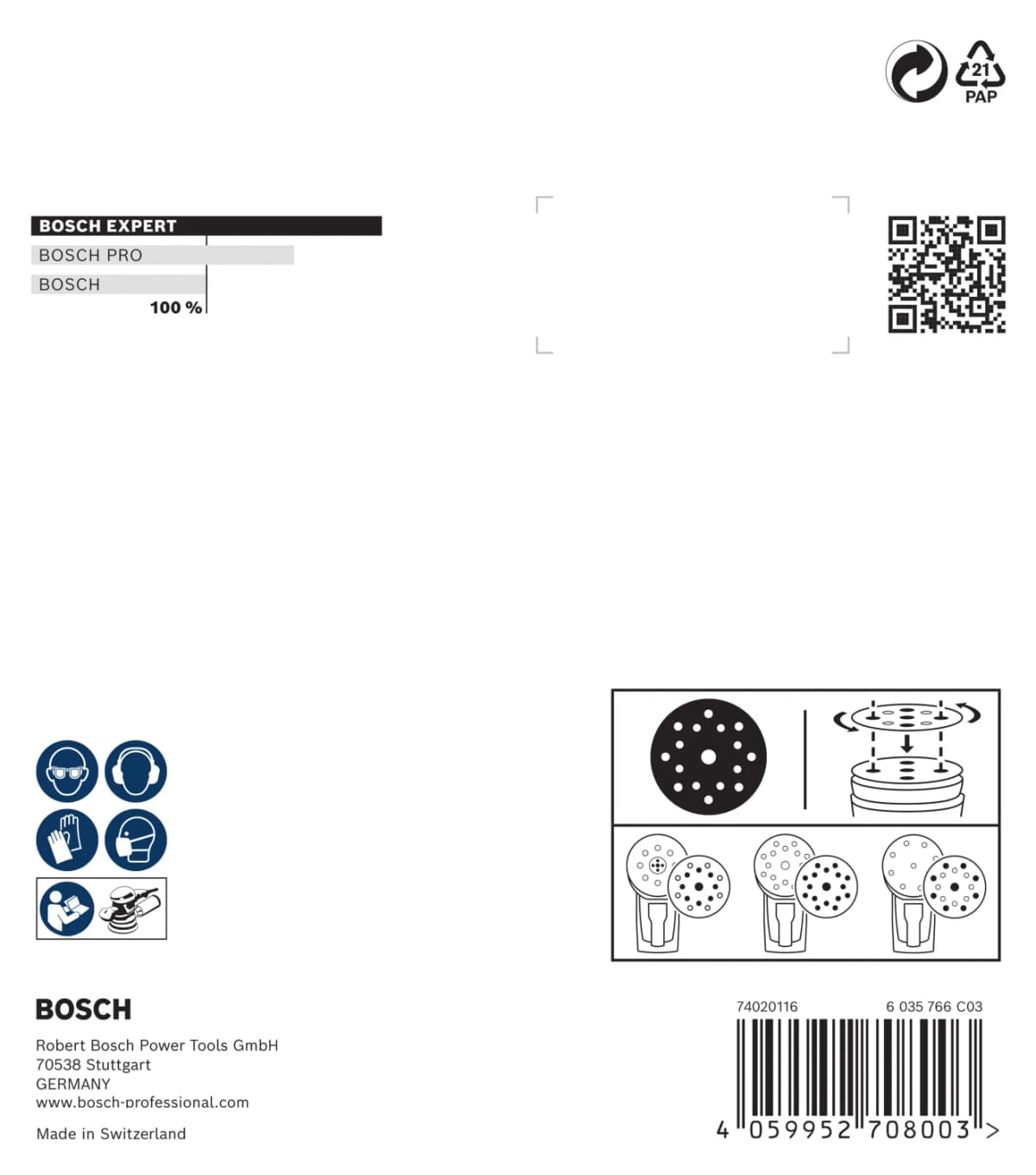Bosch 2608902402 EXPERT Schuurschijf O780 Met Film Onderlaag - 125mm - K150 (6 Stuks) thumbnail 3