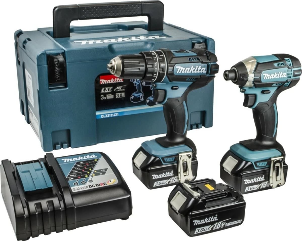 Makita DLX2131JX1 18V Li-Ion Accu Klopboor- /schroefmachine (DHP482)&Slagschroevendraaier (DTD152) Combiset (3x 3.0Ah Accu) In Mbox