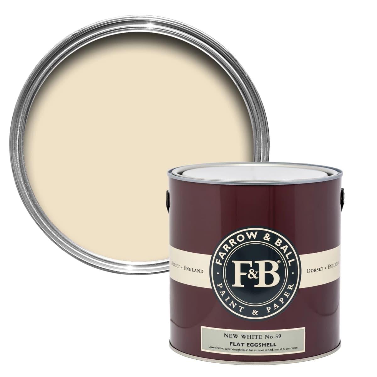 Farrow&Ball Flat Eggshell New White No.59 - 2,5L