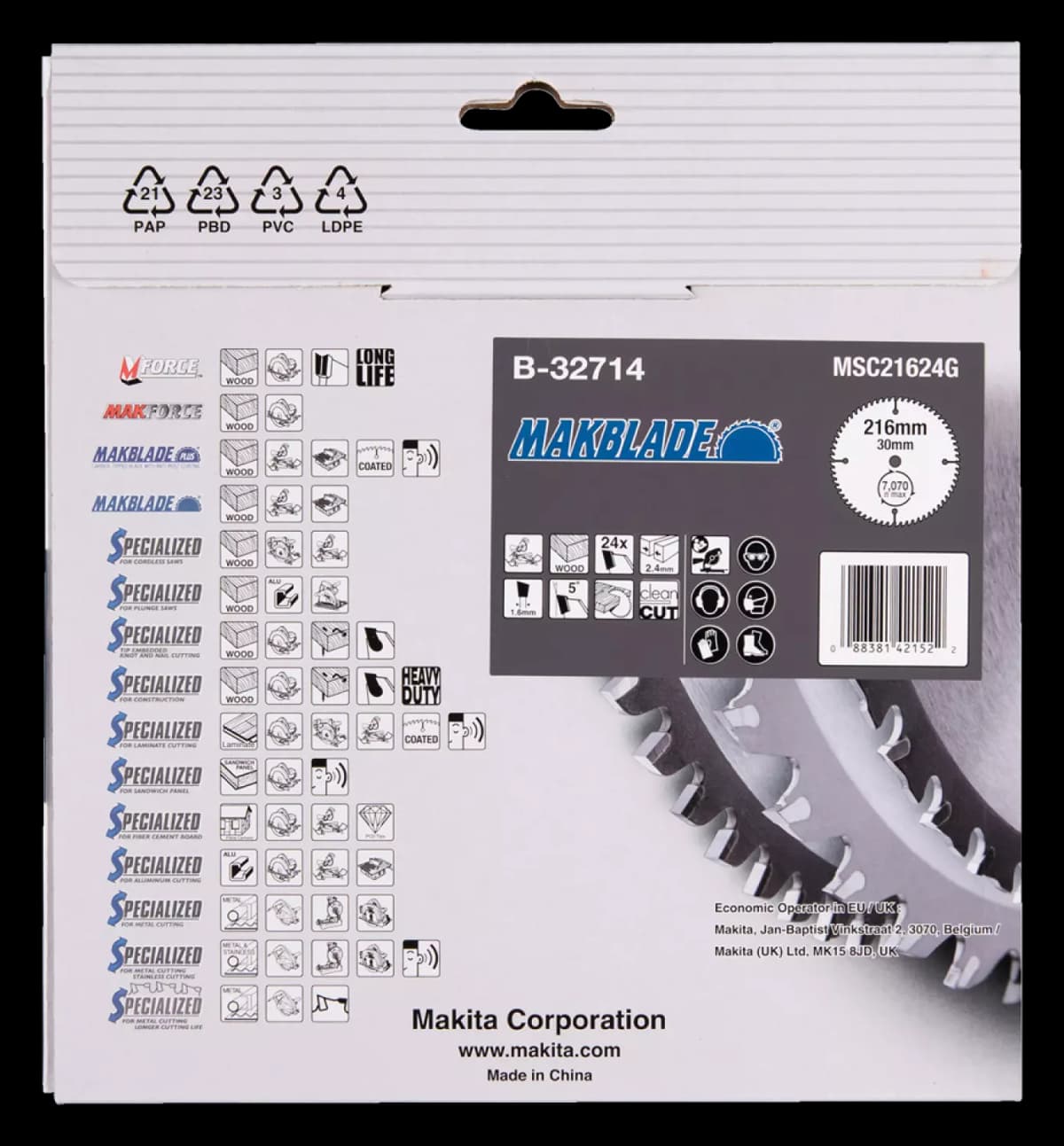 Makita B-32714 Afkortzaagblad Hout thumbnail 4
