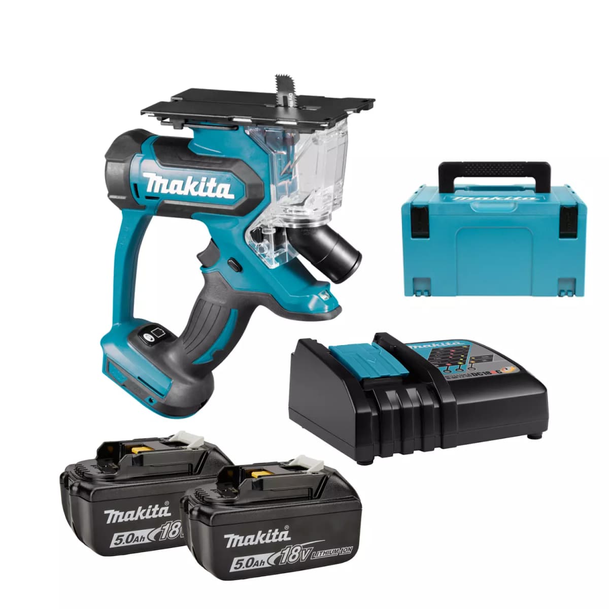 Makita DSD180RTJ 18V Li-ion Accu Gipszaag Set (2x 5.0 Ah) In Mbox