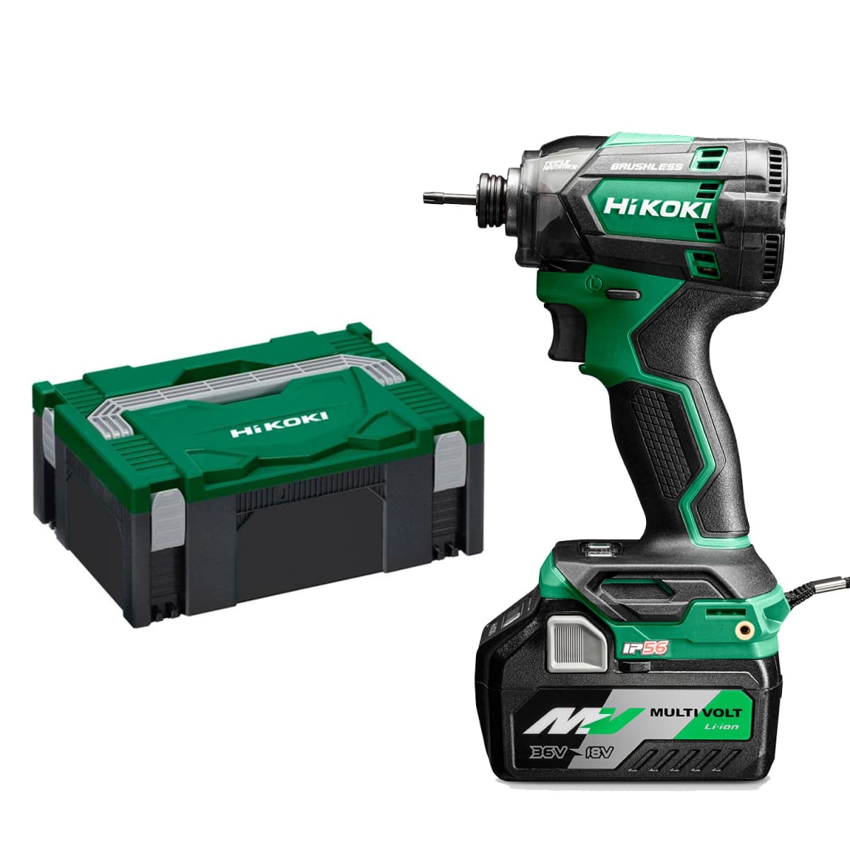 HiKOKI WH18DC WRZ Accu Slagschroevendraaier 1/4"18V - BL - 207 Nm - IP56 - MV - 2x MV-A In HSC II