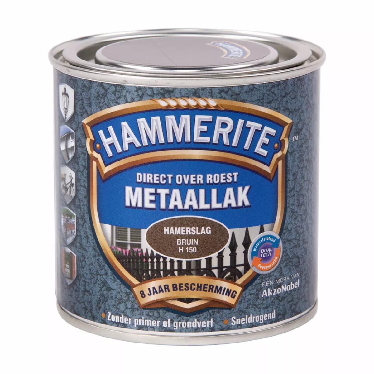 Hammerite Metaallak Hamerslag - Bruin - 250ml
