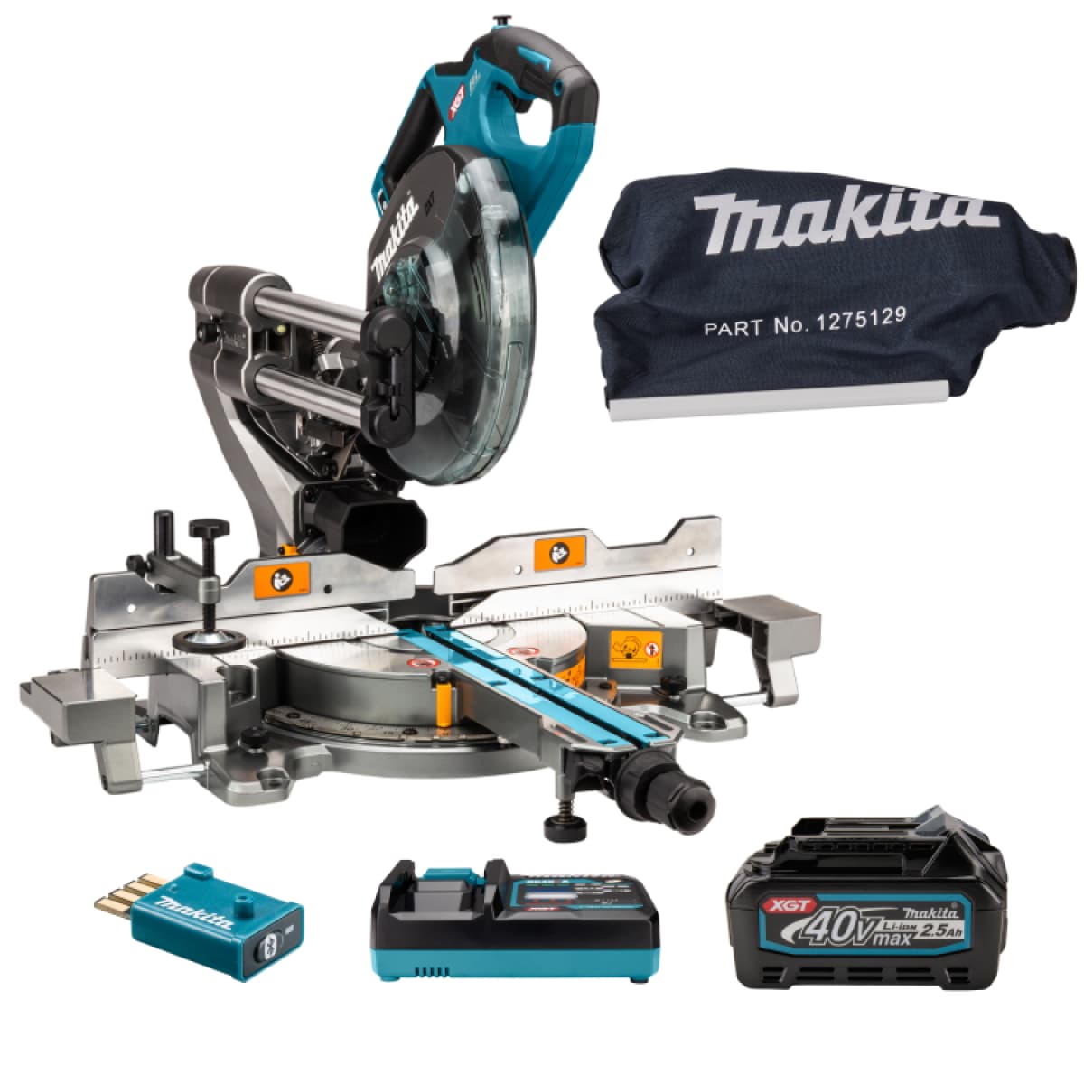 Makita LS002GD202 40V Max Li-Ion Accu Radiaal Afkortzaag Set (2x 2,5Ah) Incl. AWS Zender - 216mm