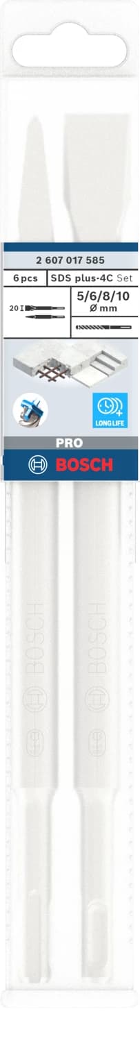 Bosch 2607017585 PRO 6-delige SDS Plus-4C Beitel- En Borenset thumbnail 2