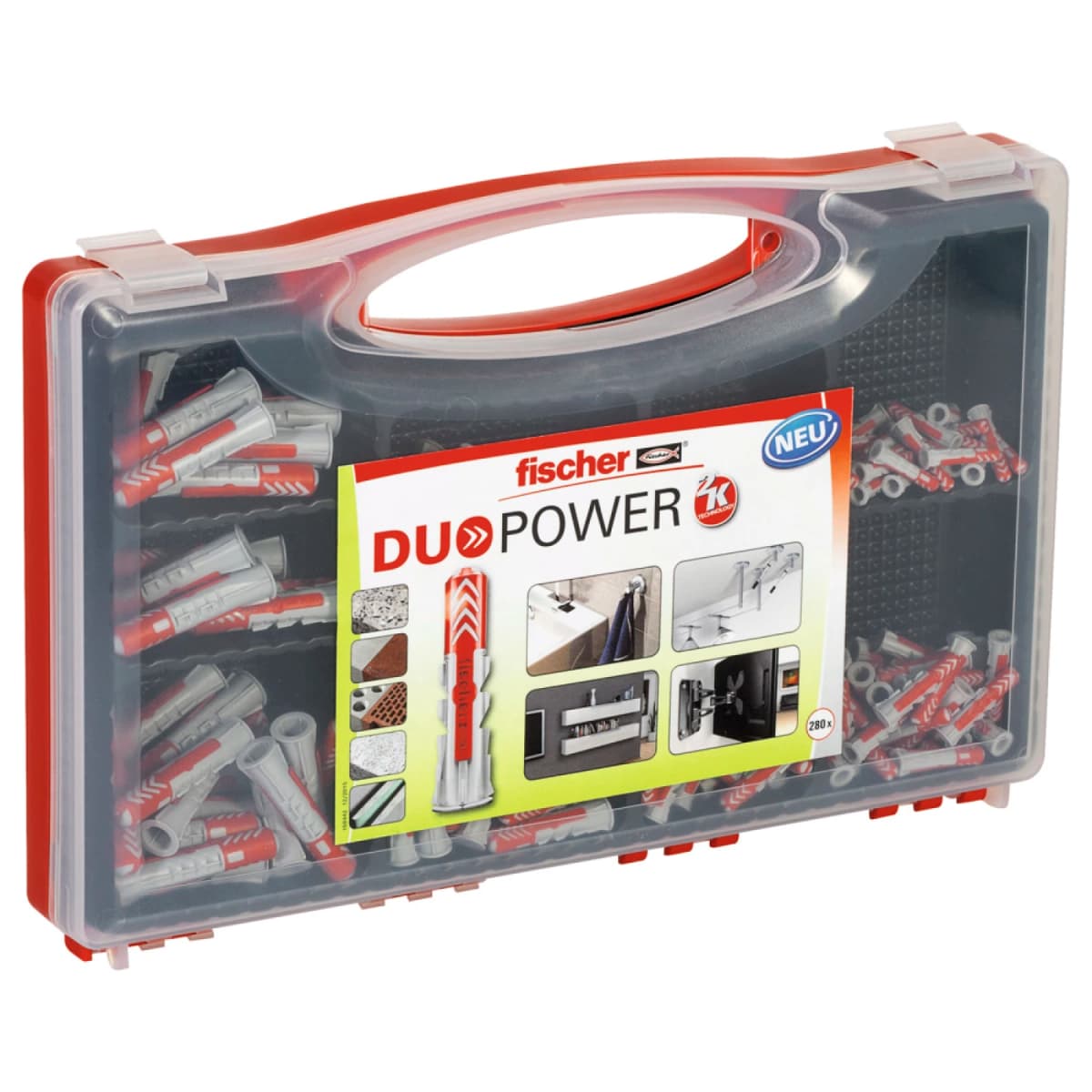 Fischer 535973 280-delige DuoPower Pluggenset In Redbox -Ø5, Ø6, Ø8, Ø10mm