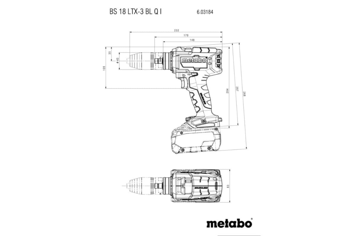 Metabo BS 18 LTX-3 BL Q I 18V LiHD Accu Boorschroefmachine Body In MetaBOX - 130Nm - 68mm thumbnail 3