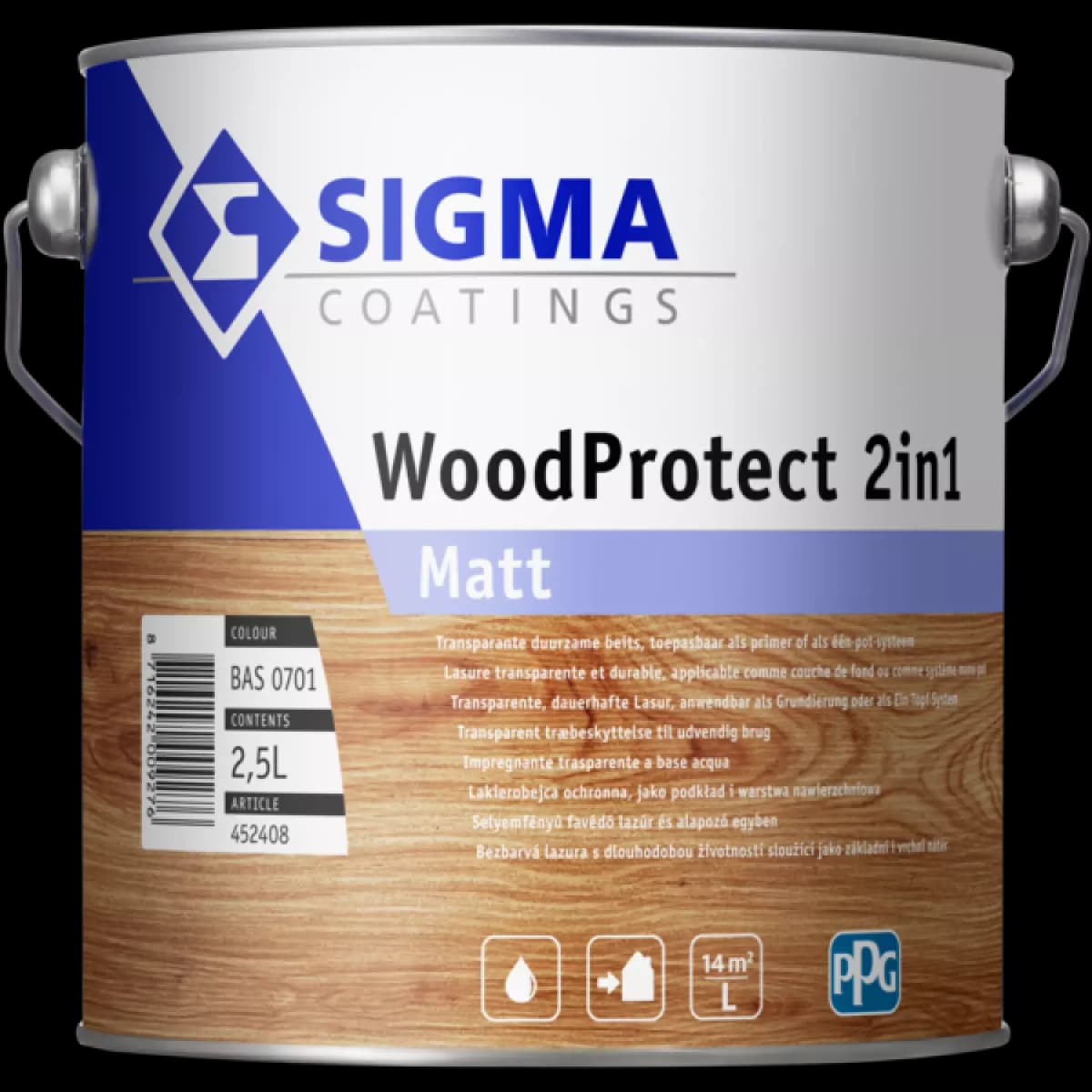 Sigma WoodProtect 2IN1 Matt - Op Kleur Gemengd - 2,5L
