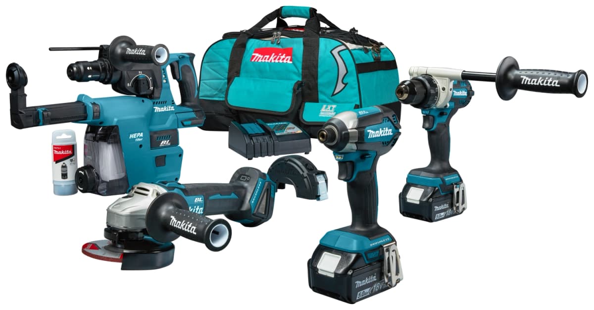 Makita DLX4194TX1 18V Li-ion Accu 4-Delige Combiset (2x 5.0Ah Accu) In Tas