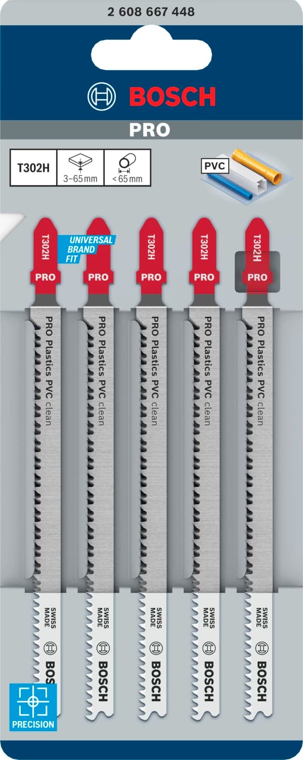 Bosch PRO T302H Plastics PVC Clean Decoupeerzaagblad - 132 Mm - Kunststof (5st) thumbnail 2