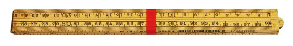 Sola S 1/ 4 SOLA Timmermans Duimstok - Hout - Blank - 1m