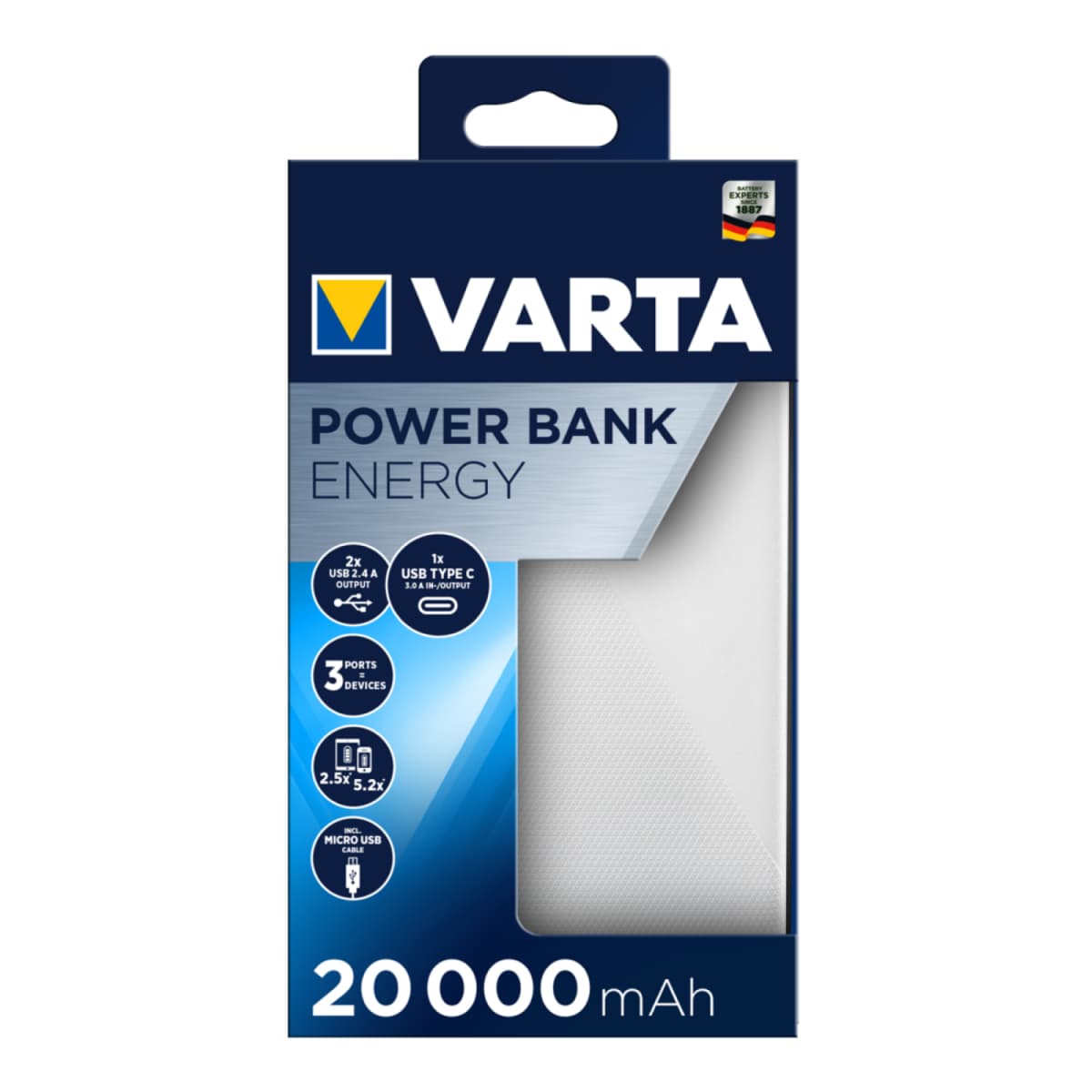 Varta 57978 Powerbank - 20000mAh thumbnail 3