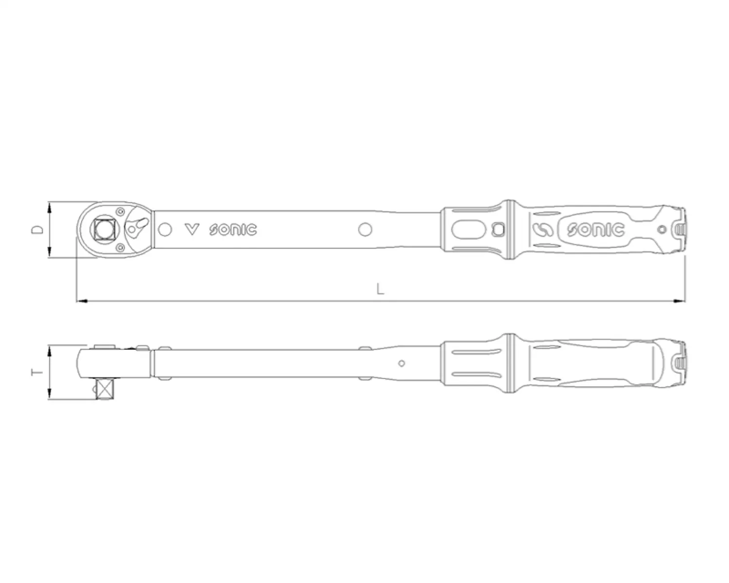 Sonic 73021050 Momentsleutel Met Doordrukvierkant 3/8''- 10-50Nm thumbnail 2