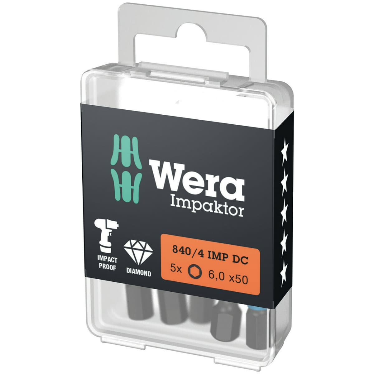 Wera 05057646001 840/4 1/4"Impaktor Inbus Bit - 6.0 X 50mm (5st)