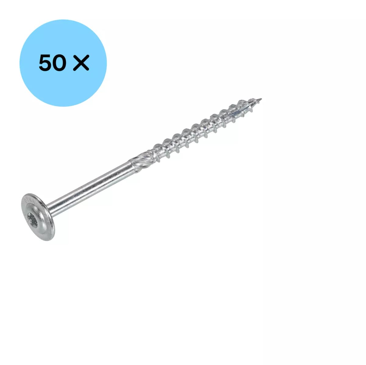 DynaPlus 0286.01.62401 Houtbouwschroef - TX40 - 8.0 X 80/42mm - Tellerkop - Deeldraad - Verzinkt (50st) thumbnail 2