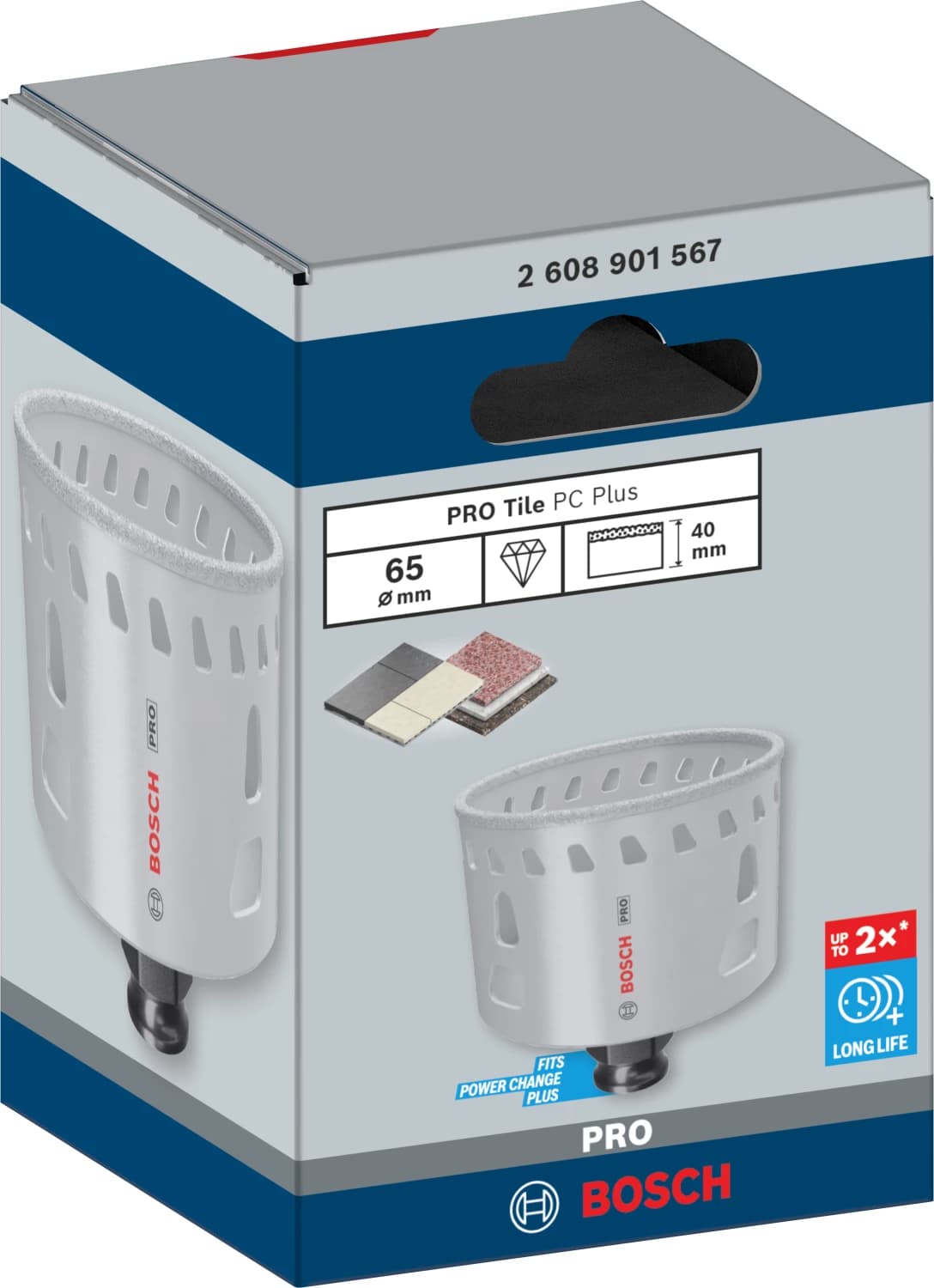 Bosch 2608901567 PRO Tile PC Plus Diamantgatzaag Voor Tegels - 65mm thumbnail 2