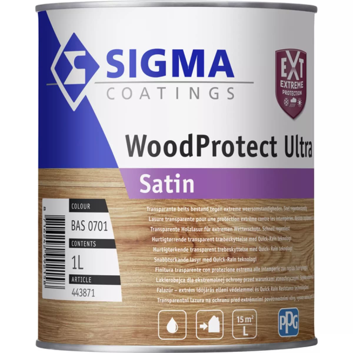 Sigma WoodProtect Ultra Satin - Op Kleur Gemengd - 1L