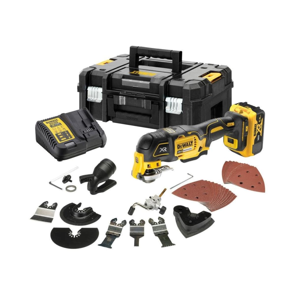DeWALT DCS356P2-QW 18V XR Li-ion XR Accu Multitool Set (2x 5.0Ah) In TSTAK - Koolborstelloos