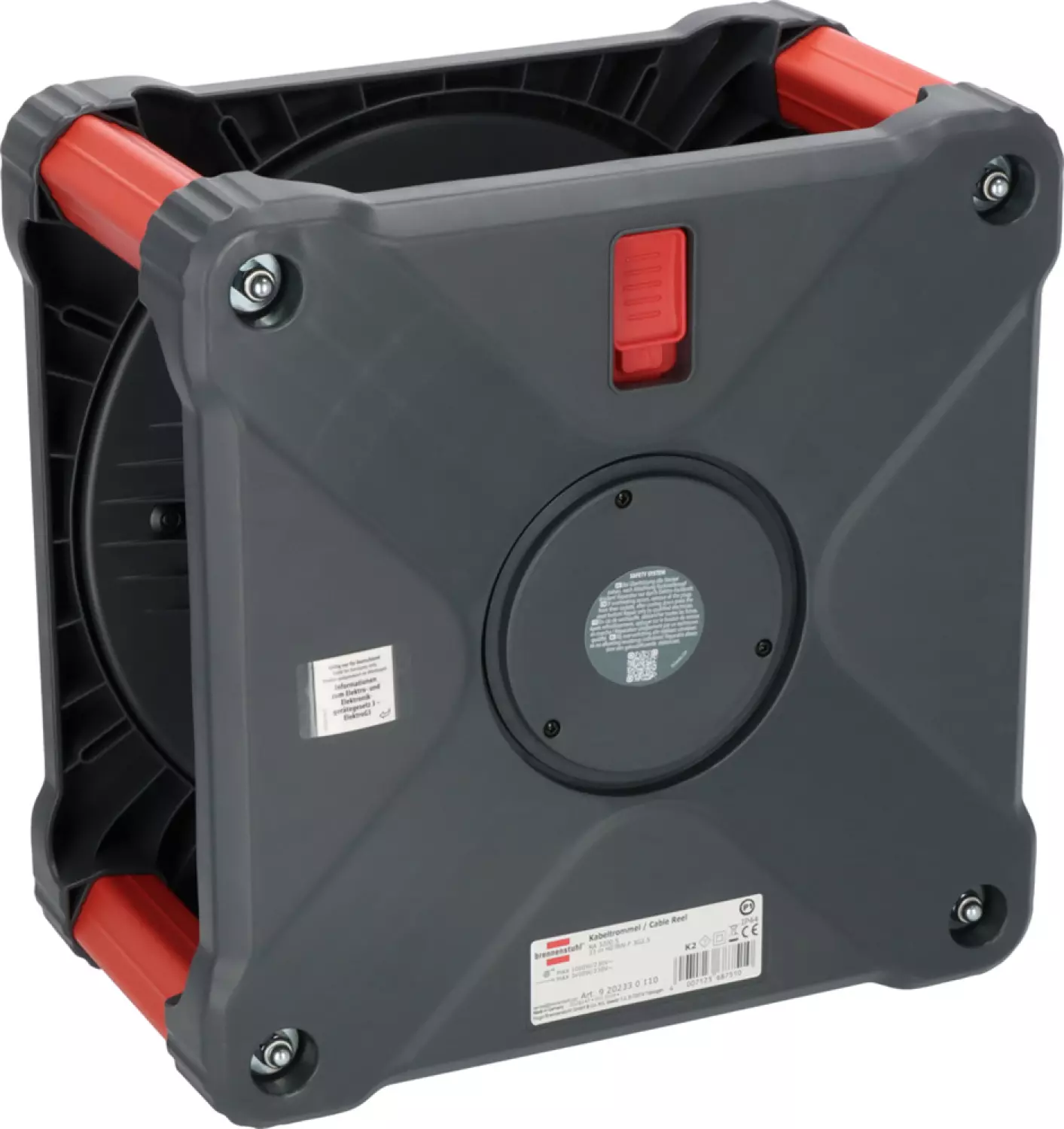 Brennenstuhl Professional KA 3200 Bouwplaats Cube 5-voudig Kabelhaspel H07RN-F 3G2.5 - IP44 - 33m - Zwart thumbnail 2