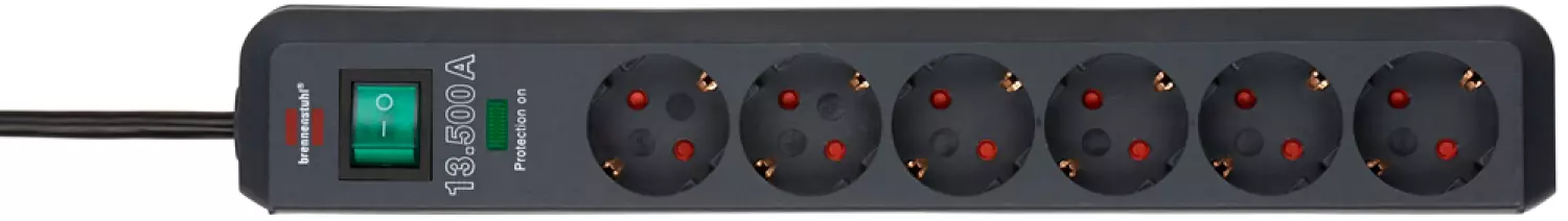 Brennenstuhl 1159710 6 Voudige Stekkerdoos Met Overspanningsbeveiliging - 3680W - 1,5m X 34cm thumbnail 2