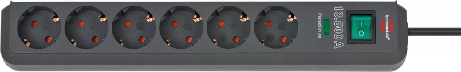 Brennenstuhl 1159710 6 Voudige Stekkerdoos Met Overspanningsbeveiliging - 3680W - 1,5m X 34cm