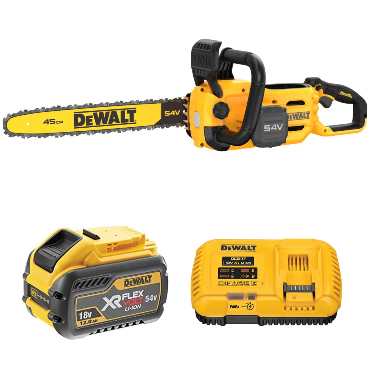 DeWALT DCMCS574X1 54V XR FLEXVOLT Li-Ion Accu Kettingzaag Set (1x 9.0Ah) - 45cm