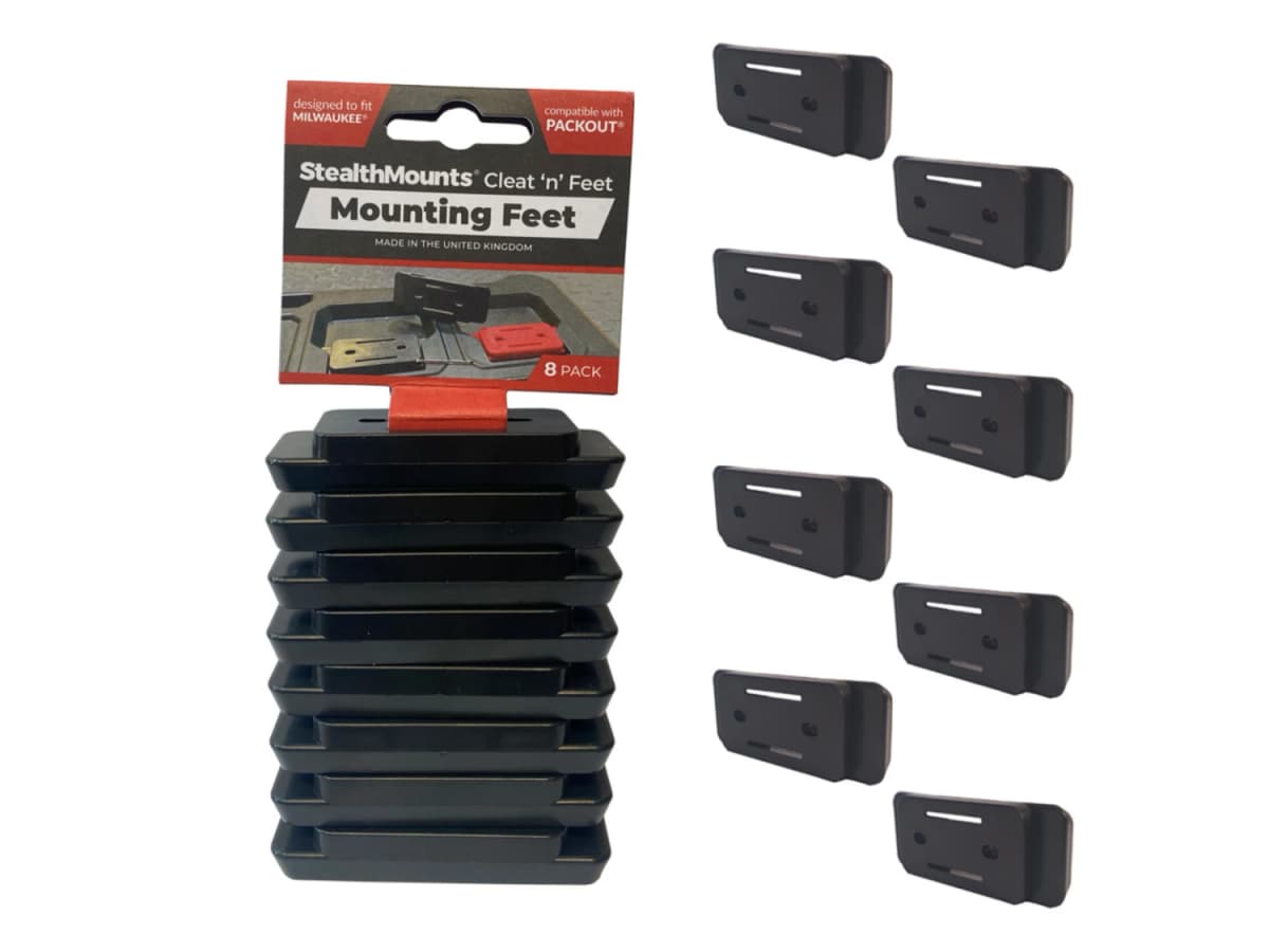 StealthMounts PAC-F-01-8 Cleat'n'Feet Mounting Feet Voor Mounting Cleats / Milwaukee PACKOUT™ - 8 Stuks