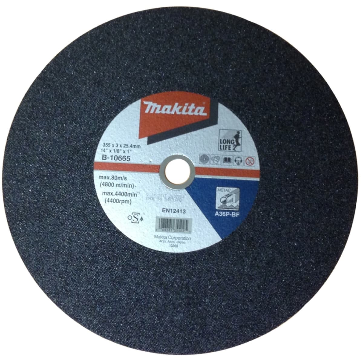 Makita B-10665-5 Doorslijpschijf - 355 X 25,4 X 3mm - Metaal (5st)