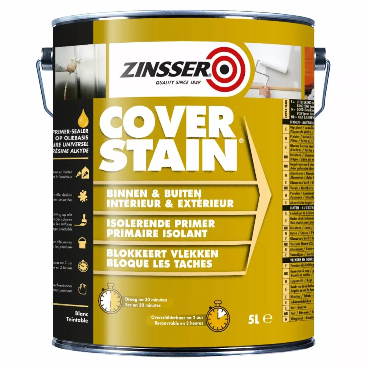 Zinsser Cover Stain - Op Kleur Gemengd - 5L