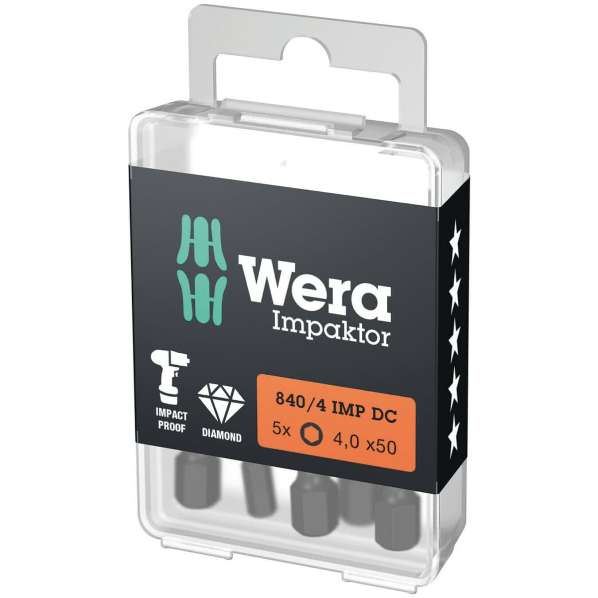 Wera 05057644001 840/4 1/4"Impaktor Inbus Bit - 4.0 X 50mm (5st)
