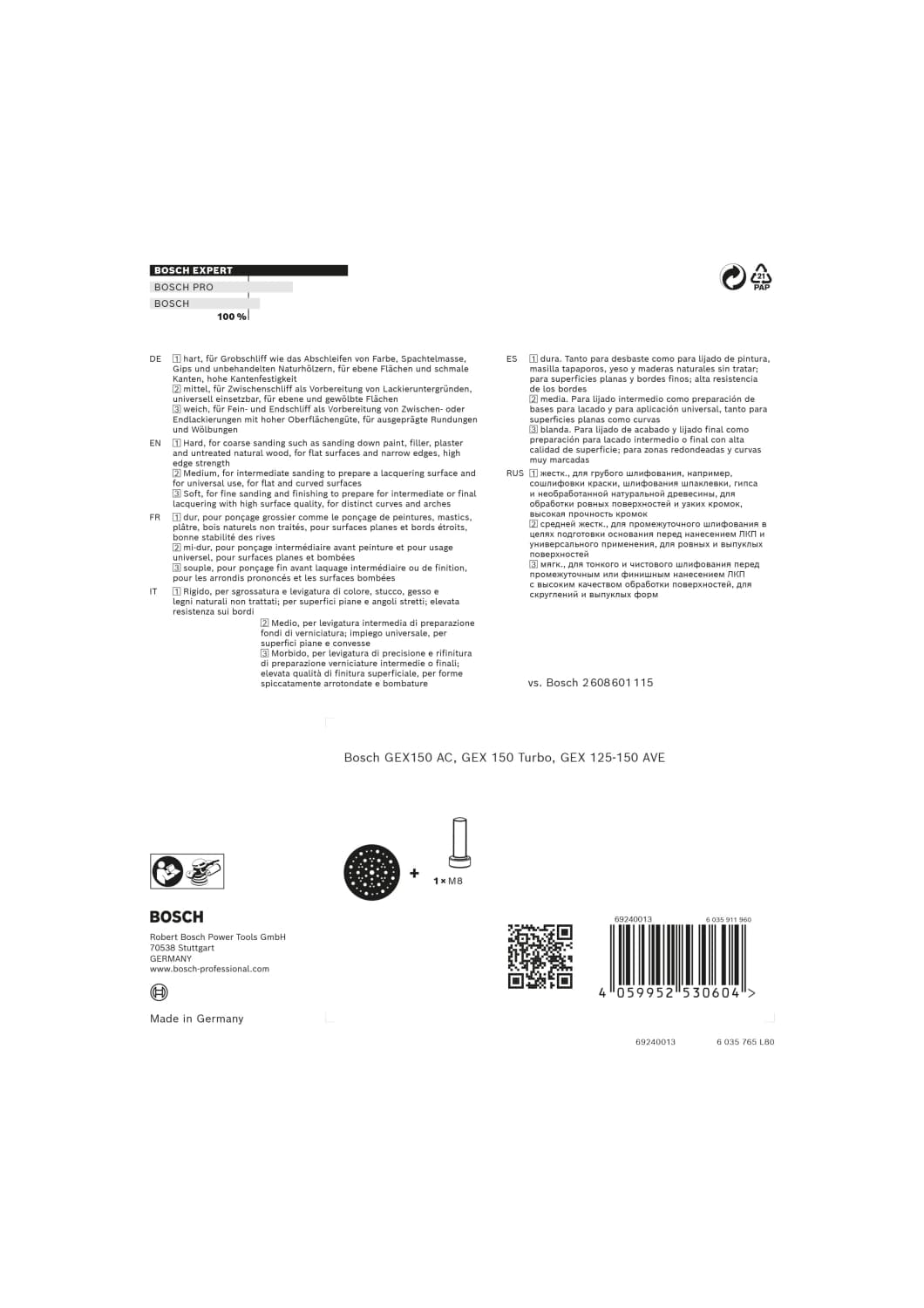 Bosch 2608900010 EXPERT Schuurplateau - Medium - 150mm thumbnail 3