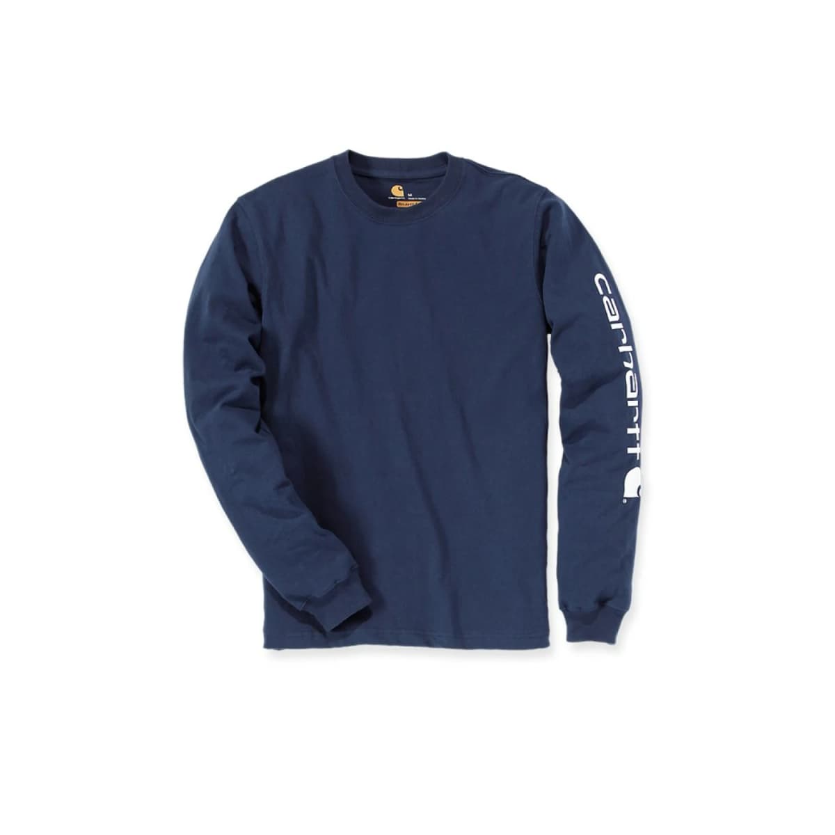 Carhartt EK231 Signature Sleeve Logo Longsleeve T-Shirt - Relaxed Fit - Navy - L