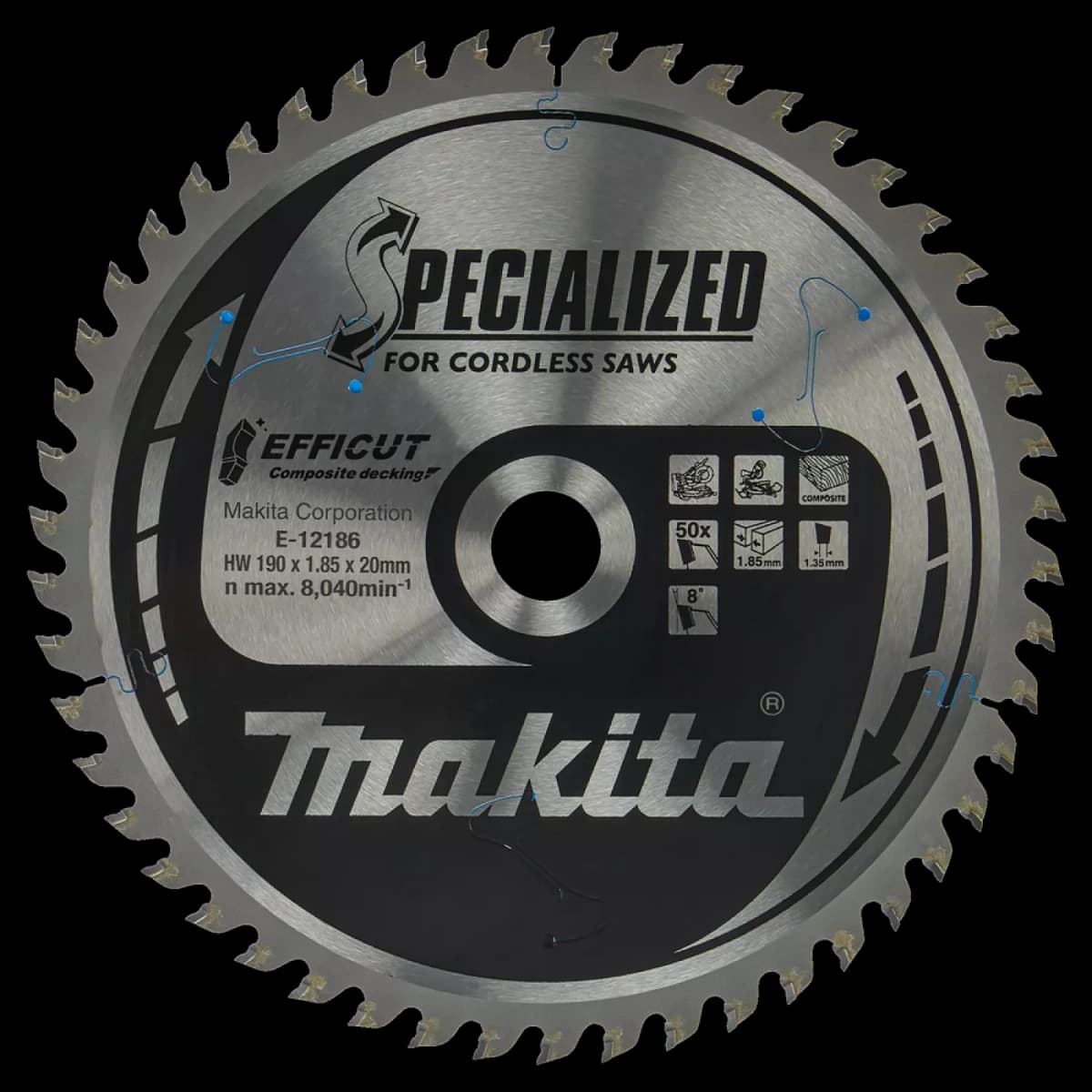 Makita E-12186 Efficut Cirkelzaagblad WPC - 190x20x1,85mm 50T thumbnail 4
