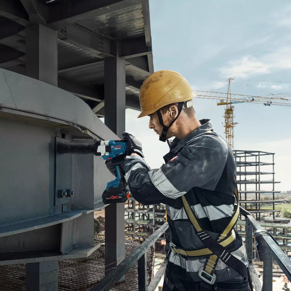 Bosch GDS 18V-1000 18V Li-Ion Accu BiTurbo Slagmoeraanzetter Set (2x 5,5Ah) In L-Boxx - M24 - 1/2''- Koolborstelloos thumbnail 4