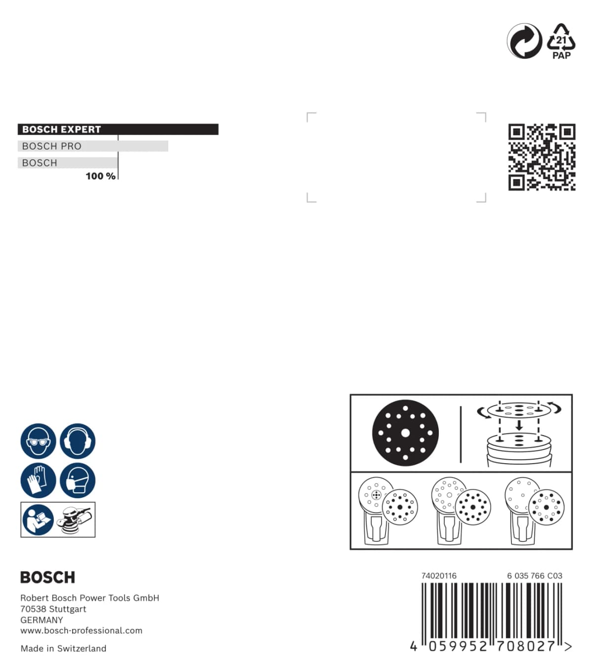 Bosch 2608902404 EXPERT Schuurschijf O780 Met Film Onderlaag - 125mm - K240 (6 Stuks) thumbnail 3